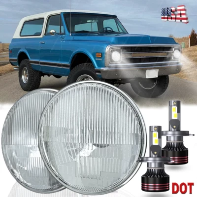 Newest 7" inch Round Led Headlight Hi-Lo Sealed Beam Bulb for Chevy K5 Blazer Foto 1 de 4