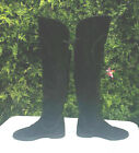 Pollini Black Suede leather over knee boots UK 4 EU 37