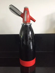 Alter Sodasyphon Syphon Sodasiphon schwarz-rot 50er 60er 70er Jahre 1017/19b - Picture 1 of 3