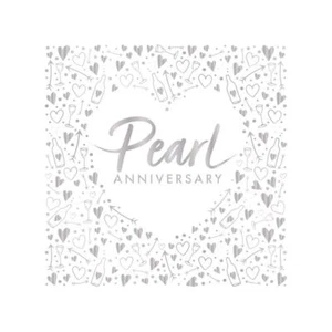 Pearl 30th Anniversary Napkins Wedding Anniversary Party Serviettes Foil Finish - Picture 1 of 1