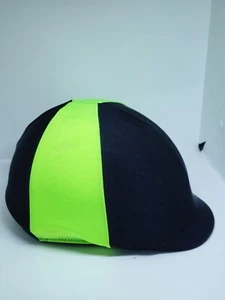 Horse Helmet Cover Black/Lime Green Solids Lycra AUSTRALIAN  MADE - Picture 1 of 1