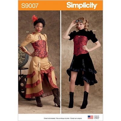 SIMPLICITY 9007 MISSES STEAMPUNK COSTUMES Sewing Pattern Sizes 6-14 & 14-22 - Image 1 of 4