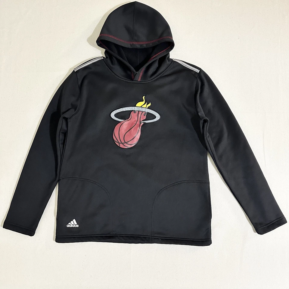 Miami Heat Official NBA Adidas Apparel Youth Kids Size Hooded Sweatshirt 14/16 - Image 1 of 4