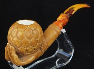FOOTBALL LOVER Block Meerschaum Rauchen Tabakpfeife Pipa Pfeife + Etui AGV-2550 - Bild 1 von 12