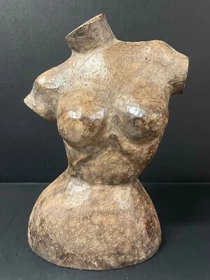 CARVED WOOD PAPER MACHE MOLD/SCULPTURE OF MANNEQUIN PLAQUE #T906 - Image 1 of 4