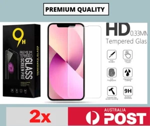 ✨2x Tempered Glass Screen Protector✔ iPhone 14 13 12 11 Pro Max 7 8 PLUS X XS✨ - Picture 1 of 6