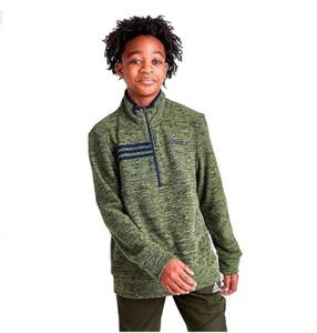 Adidas Youth Large 14-16 Microfleece Half-Zip Sweatshirt Green/Blue - Picture 1 of 6