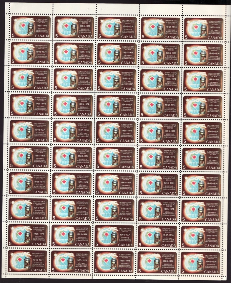 1968 -  #481 Sheet - Canada - United Nations Hydrological Decade stamps cv$17.50 - Image 1 of 1