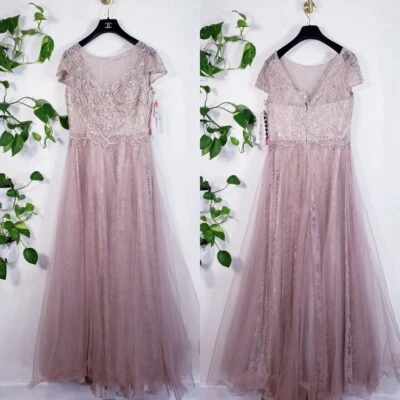 Vestido de baile de tul junior 7 8 mediano topo lentejuelas encaje boda DAVE JOHNNY $280 NUEVO CON ETIQUETAS Foto 1 de 4