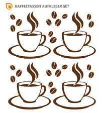 KAFFEETASSEN AUFKLEBER Sticker Deko Cafe Coffee Küche Wandtattoo Fliesen Kaffee
