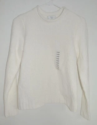 Studio Works Petite Mock Neck Soft Sweater Ivory Medium NWT - Image 1 of 4
