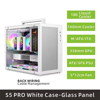 S5 PRO 20L Computer Case Gaming PC Chassis Support MATX/ITX SFX/ATX PSU 160mm To - Image 1 of 4