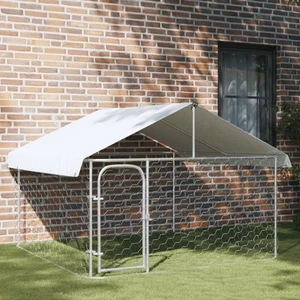 Outdoor Dog Kennel with Roof 78.7"x78.7"x59.1" - Picture 1 of 10