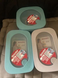 Guzzini 3x Store & More  2x Oblong Blue + Grey 1x Square Blue Containers - Picture 1 of 3