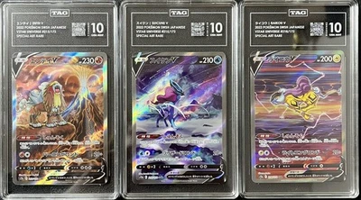 SET 3 TAG 10 Japanese Pokemon 213/172 215/172 218/172 RAIKOU SUICUNE ENTEI S12a - Image 1 of 3