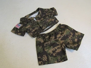 BABW Build A Bear Clothing Military Outfit Camouflage Shirt and Shorts - Picture 1 of 8