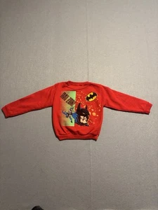 Vintage 90s 2000s Kids Boys Batman Graphic Red Crewneck Sweatshirt Size Small - Picture 1 of 12