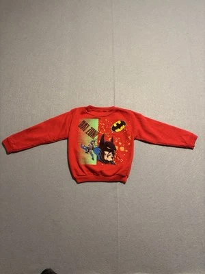 Sudadera De Colección Años 90 2000 Niños Niños Batman Gráfico Rojo Cuello Redondo Talla Pequeña Foto 1 de 4