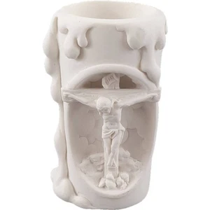 10cm Alabaster Teelicht gekreuzigter Jesus - Picture 1 of 1