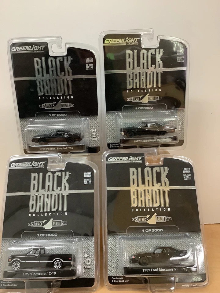 LOTE DE 4 COCHES "BANDIDO NEGRO" MODELOS DIECAST DE GREENLIGHT "Edición Limitada" Foto 1 de 4