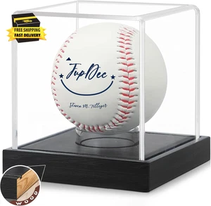 Baseball Vitrine, Clear Cube Baseball Halter mit Holzsockel, Autogramm Ba - Bild 1 von 7