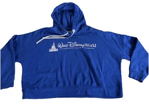 Walt Disney World 50th Anniversary Navy Castle Crop Top Hoodie 1X - Picture 1 of 11