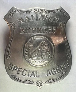 Sammlerstück Eisenbahn Express Special Agent Abzeichen Replik Western Abzeichen Silber Pin - Bild 1 von 11