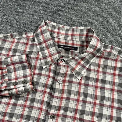 John Varvatos Shirt Mens XL Plaid Lightweight Button Up Long Sleeve Cotton - Image 1 of 4