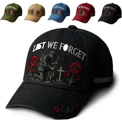 Heroes Never Forgotten Remembrance Cap, Lest We Forget Embroidered Baseball Hat