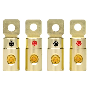 Set terminali ad anello oro 1/0 AWG - Confezione da 4 connettori batteria - Foto 1 di 12