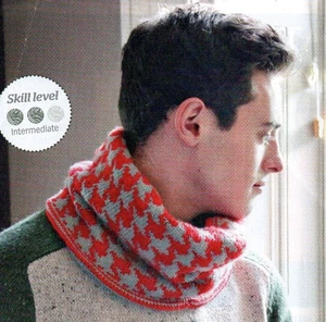 ~ Pull-Out Knitting Pattern For Beautiful Houndstooth Cowl ~ - Picture 1 of 1