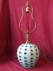 BELLE LAMPE LYRE ART DECO EN VERRE SIGNE TCHECOSLOVAQUIE - Picture 1 of 1