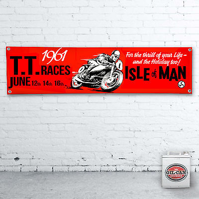 Île De Man 1961 Tt Races Drapeau – 1700 X 430mm • 22.20€