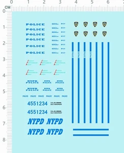 1/64 Decals 911 police NYPD for model kits 68160 - Picture 1 of 1