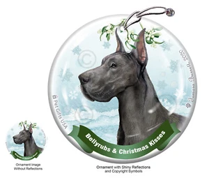 Adorno de rubinas y besos - azul recortado gran danés - Imagen 1 de 1