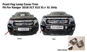 For Ford Ranger 2018-2021 XLT XLS XL+ XL Only Chrome Front Fog Cover Trim - Picture 1 of 1