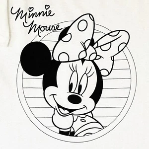 Disney Minnie Mouse Girl’s T-Shirt White Short Sleeve DIY Coloring Shirt Youth M - Picture 1 of 10