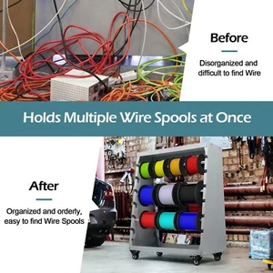 Heavy Duty Wire Spool Dispenser Cable Holder Wire Coil Rack Display Cabinet New - Picture 1 of 14