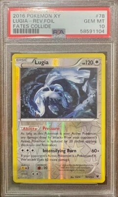 LOW POP PSA 10 LUGIA REVERSE FOIL FATES COLLIDE 78 XY POKEMON GEM MINT - Image 1 of 2
