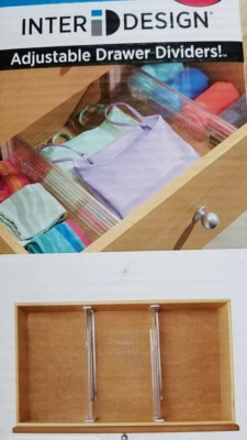 InterDesign Clear Adjustable Drawer Dividers Organizer set of 2 - Image 1 of 4