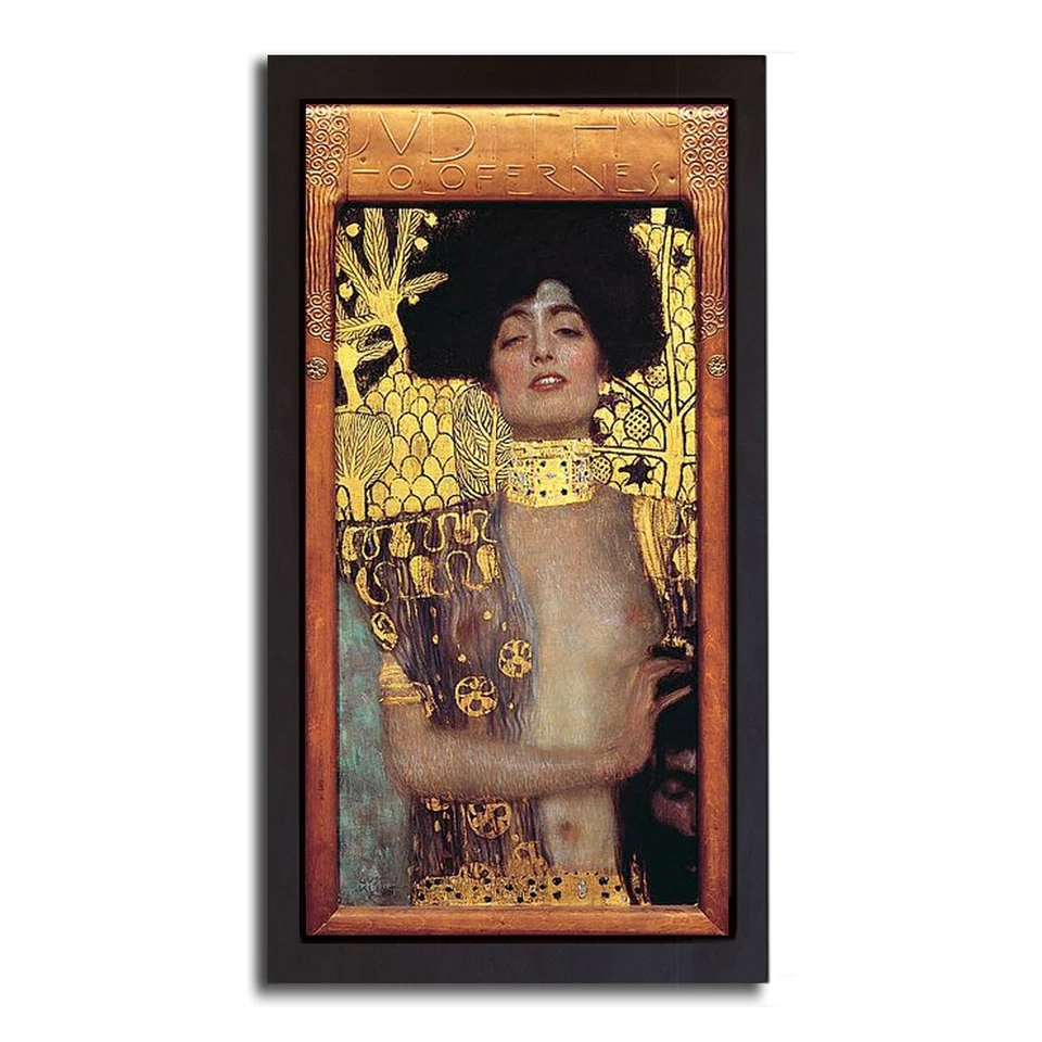 Arte giclee en lienzo Judith I con marco flotante negro de Gustav Klimt (26 pulgadas x 14 pulgadas) Foto 1 de 1