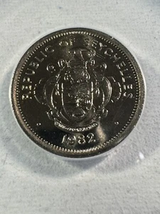 1982 Seychelles 25 Cents Graded MS 66 by ANACS Low Mintage - Picture 1 of 6