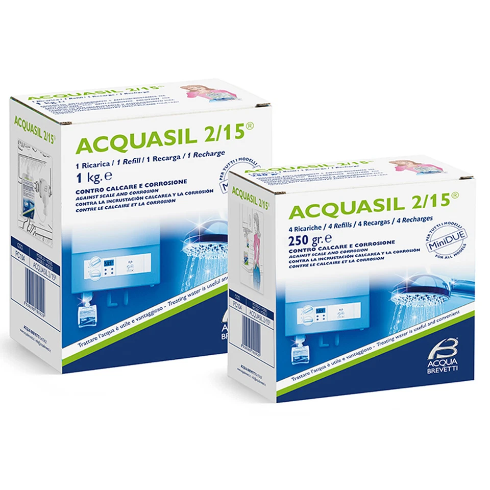 ACQUASIL 2/15 PC100 Ricariche MiniDOS Anticalcare Anticorrosione 4 x 250 GR - Immagine 1 di 1