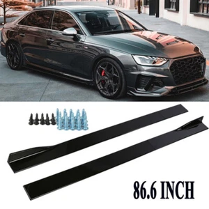 For Audi A3 S3 A4 S4 A5 S5 RS5 A7 A8 Gloss Black Side Skirts Rocker Splitter Lip - Picture 1 of 12