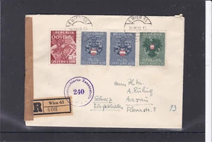 Zensurierter Reco Brief von Wien in die Schweiz vom 24.VII.50 - Picture 1 of 3
