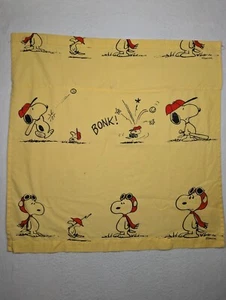 Peanuts Snoopy Yellow Baseball Curtain Panel About 38x38 Inch - Picture 1 of 8