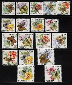 FUJEIRA 1967 BUTTERFLIES FLOWERS COMPLETE MNH SET - Picture 1 of 1