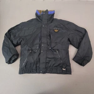 Vintage Mountain Goat Jacket Mens Medium Black Puffer Ski Snowboard Interchange - Picture 1 of 24
