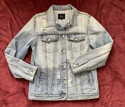 Rails distressed ripped Knox medium vintage wash denim jean jacket women’s Sz L - Image 1 of 4