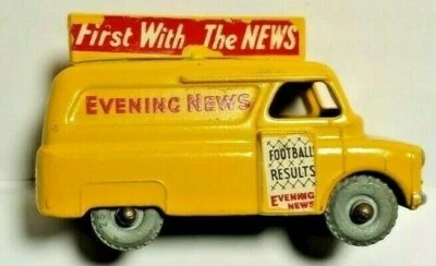 1957 LESNEY MATCHBOX # 42 EVENING NEWS VAN - YELLOW - GREY WHEELS VERSION - Image 1 of 4